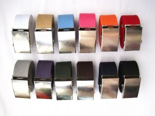 Canvas Belts Military Paint Web Belt Silver Metal Buckle 12 Colors Fit 