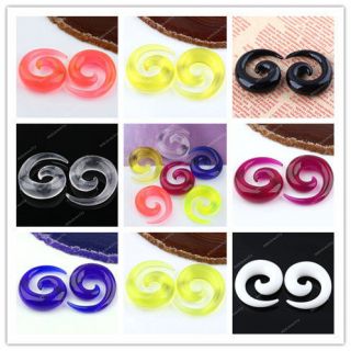 Rainbow 2 10MM Acrylic Plastic Snail Spiral Ear Plug Earring Expander 