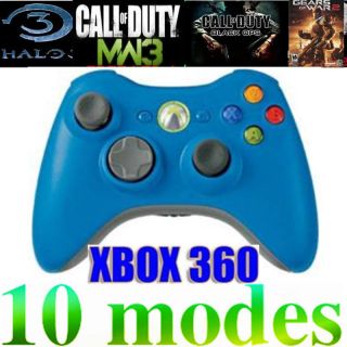 XBOX360 MOD RAPID FIRE CONTROLLER 10 modes for GOW3 MW3 HALO COD Blue 
