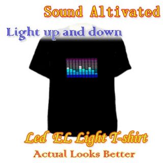 Charming Flashing Light Up and Down Musi Sound Activated LED EL T 