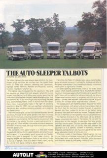 1991 Talbot Auto Sleeper Ford Van Camper RV Article