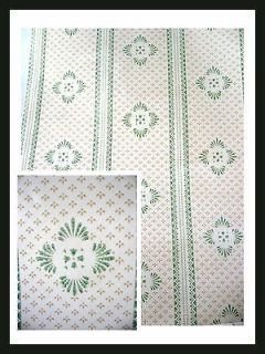 Roll Vintage Colonial Stripe Wallpaper Green Tan Cream 20.5 Wide 