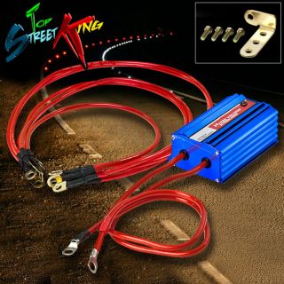   AUTO/CAR VOLTAGE STABILIZER BLUE + GROUND WIRE EARTH KIT RED