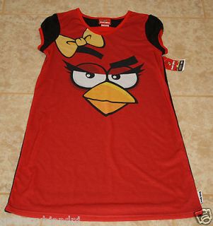 RED Angry Birds Nightgown girls 10/12 sleep shirt NEW costume gown 