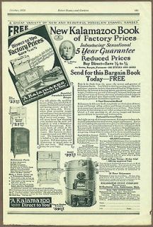 Kalamazoo Stoves 1926 print ad / magazine ad, kitchen ovens ranges