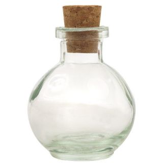Recycled Glass ROUND jar Bottle Cork Candy spice party favor 3.25 3 