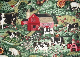 Valance Country Kitchen Cow Chicken Rooster Farm Sunflower Apple 