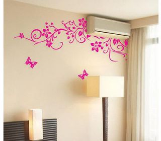   Butterfly Removable Wall Sticker Home Decor Art Decal Pink 90*60