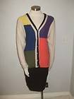 Tracy reese  multi color V neck button front winter wear 