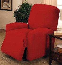 JERSEY RECLINER COVER LAZY BOY    RED    STRETCH FITS MOST 