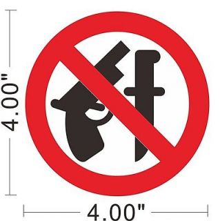 No Guns Weapons Vinyl Sticker Warning Safety Sign Store Office 