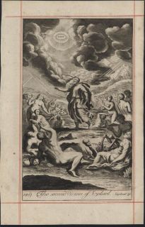 Second Vision of Ezebiel 1690 Blome Kip antique religious engraving