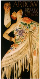 1926 J.C. Leyendecker, ARROW COLLAR Advertisement, Spanish Shawl, repo 