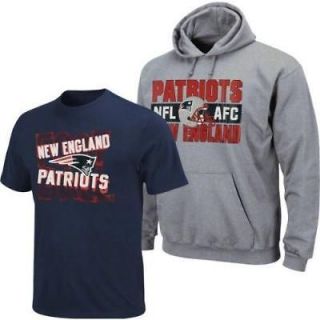 NWT NFL Reebok New England Patriots Tee Shirt & Hoodie Combo   Youth 