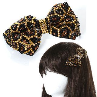   /New High Quality Black Golden Beads Ribbon Hair Clip Hair Accessory