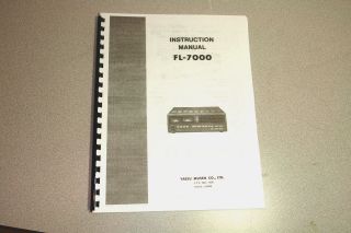   Yaesu FL 7000 HF Amplifier Manual   4 Button Version   Ring Bound