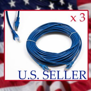 2X 50FT CAT5 CAT5E RJ45 ETHERNET WHITE CABLES NETWORK ROUTER HIGH 