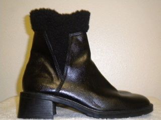 Womens Aerosoles Leather Anke Faux Fur Boots Heels Shoes Size 8 GREAT 