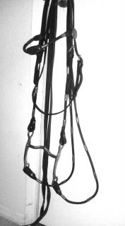   Headstall Bridle Brown Dark oil Silver HORSE size with Bit and Reins