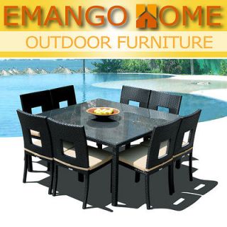   All Weather Resin Wicker Dining & Chair Table Patio Furniture Set