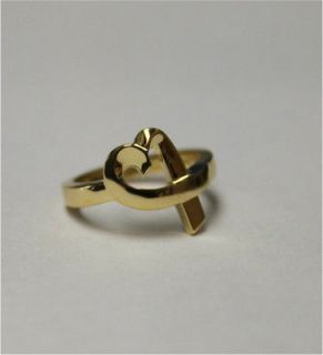 AUTHENTIC TIFFANY & CO. PALOMA PICASSO 18k GOLD HEART RING, SIZE 6