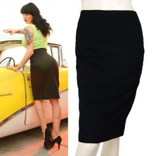 Vtg Retro 50s Rockabilly High Waist Wiggle Pencil Skirt XS
