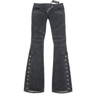 BALMAIN $2335 military bell bottom jeans 40 F 8 US NEW slim skinny 