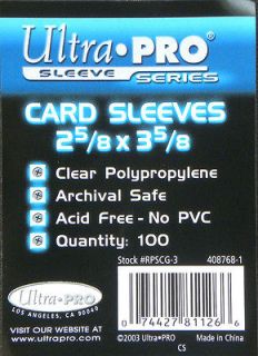   Pro Card Sleeves 25/8 x 3 5/8 Great for Artist Trading Cards ATC ACEO