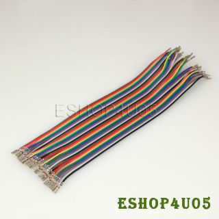 40 PCS 1 pin Dupont Jumper Cable Wire Female Pin Connector 2.54mm 20cm 