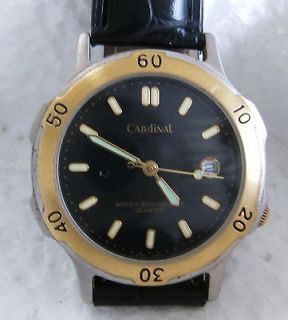 Cardinal Mens WR 30M Quartz Watch With Date Works Great,