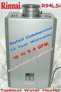 rinnai r94lsi tankless heater vertical roof vent lp includes heater