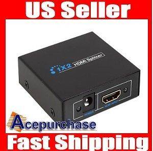 HDMI 1.3 1x2 1 to 2 1080P 3D Splitter Amplifier 1 in 2 out for Dual 