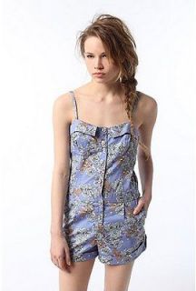 NWT Urban Outfitters Women Blue Foldover Romper 4