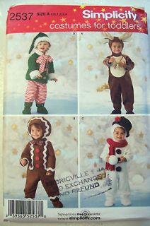 SIMPLICITY .CHILDS ELF,REINDEER,ETC COSTUME PATTERN SIZES 1  4 INCL.
