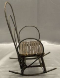 Handmade Doll Teddy Bear Bentwood Wood Twig Rocking Chair Furniture