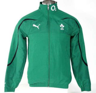 Puma IRFU Irish Rugby Football Union Lined Green Travel Jacket Mens 