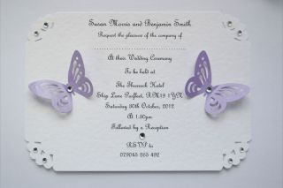 Sample Butterfly Nirvana Handmade Wedding Invitation Card #NIR001