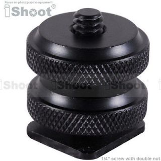 Aluminum Alloy Hot Shoe Mount/Cold Foot to 1/4 Screw Adapter with 