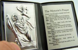   St Clip Christopher Protection Motorists Prayer Folder For Car Visor