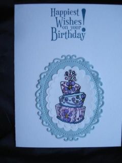   Birthday Card Stampin Up Spellbinders Floral Ovals Topsy Turvy Cake