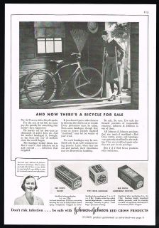   Johnson Johnson Dressings Boy Infection Bicycle Bike For Sale Print Ad