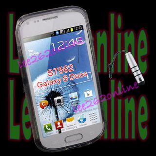 Clear S Line Wave TPU Soft Case For Samsung Galaxy S Duos S7562+Stylus 