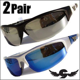 Pair Sunglasses Sport Biking Boating Mirrored New NE2811 Blk NE2811 