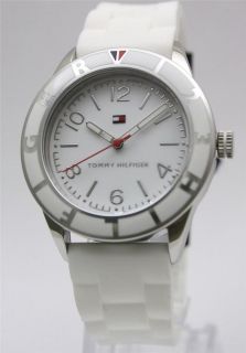   Tommy Hilfiger Women White Silicone Band Sport Watch 39mm 1781184 $115