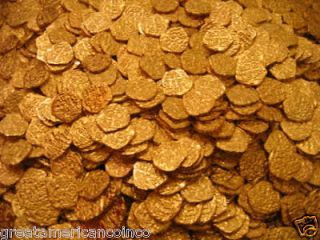 50 SHINY GOLD PIRATE TREASURE ATOCHA DOUBLOON COB COINS