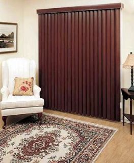 MADE TO FIT Vertical Faux Wood Stains Window Blinds. FREE SHIP 