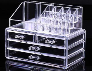   organizer makeup drawers Display Box Acrylic Clear Cabinet Case Set