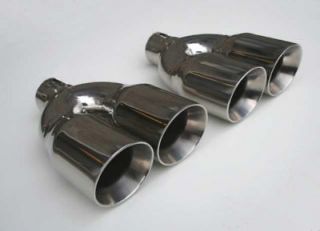 Yonaka Dual Angled Stainless Steel Exhaust 3.5 Universal Tip Mercedes 