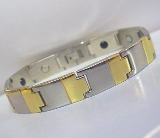   Healing Therapy Stainless Steel Magnetic Germanium Bracelet Wrist Band