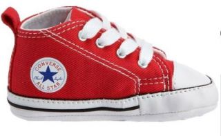 New Born Baby Converse First All Star Soft Sole Red Canvas Trainers 